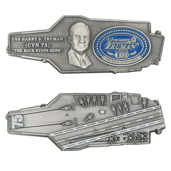 Coin: 3  USS Harry S. Truman CVN-75 - Carrier Shape Cheap