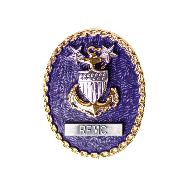 Coast Guard Badge: Enlisted Advisor E9 Command RFMC Blue Background - regulation size Discount