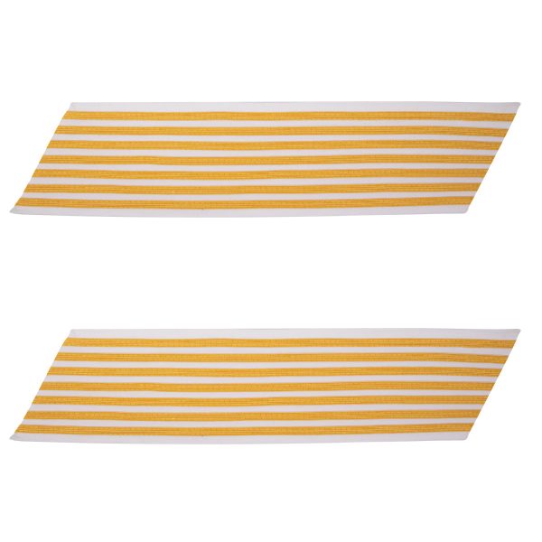 Army Service Stripe: Gold Embroidered on White - female, set of 7 Online Hot Sale