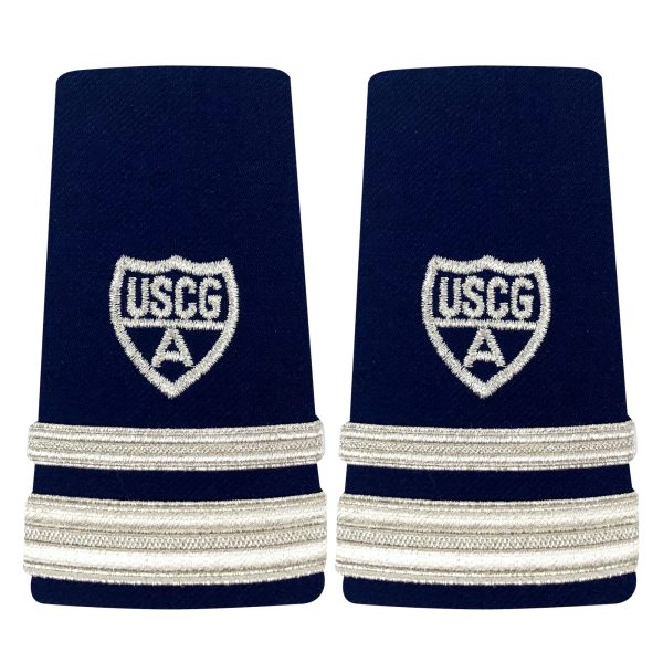 Coast Guard Auxiliary Shoulder Board: Enhanced VFC 1-1 2 Stripe & Silver A - Female For Cheap