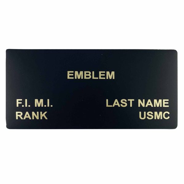 USMC Black Leather Name Patch with Hook - Emblem Name Rank - 1 each Hot on Sale