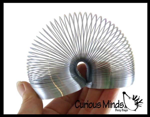 2  Metal Colored Magic Spring Coil Toy -  Sensory Fidget Toy - Relaxing & Mesmerizing - Stair Walking Fun Classic Toy Discount