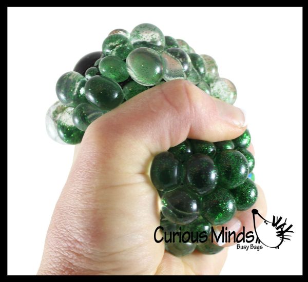 3  Metallic Bubble Mesh Balls - Squishy Fidget Ball with Web Netting - Stress Ball Color Changing Blobs - Sensory, Fidget Toy- Gooey Squish Bubble Popping OT Fashion - Image 4