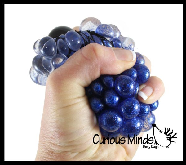 3  Metallic Bubble Mesh Balls - Squishy Fidget Ball with Web Netting - Stress Ball Color Changing Blobs - Sensory, Fidget Toy- Gooey Squish Bubble Popping OT Fashion - Image 2