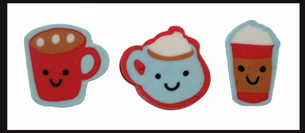 SALE - 12 Adorable Hot Chocolate   Latte Coffee Warm Drink Mini Erasers - Novelty and Functional Adorable Eraser Novelty Treasure Prize, School Classroom Supply, Math Counters - Sorting - Party Favor Fashion - Image 2
