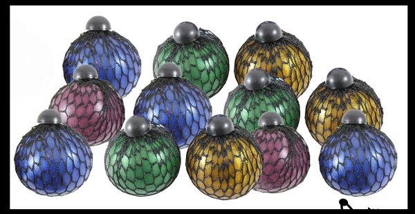 3  Metallic Bubble Mesh Balls - Squishy Fidget Ball with Web Netting - Stress Ball Color Changing Blobs - Sensory, Fidget Toy- Gooey Squish Bubble Popping OT Fashion