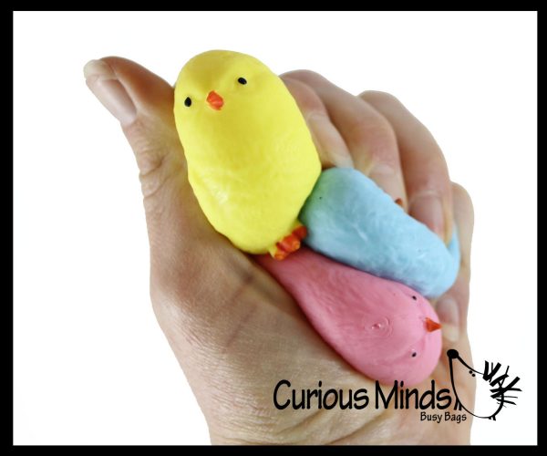 Small Chick Squishy Balls in Capsules -  Easter   Spring Themed Squishy Animals -  Sensory, Stress, Fidget Party Favor Toy - Egg Hunt Online now - Image 2