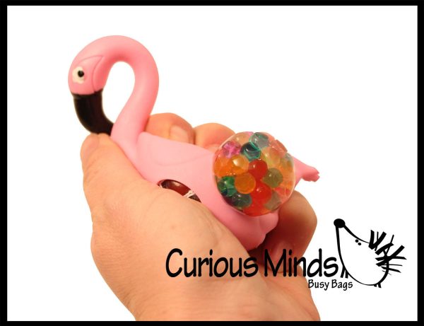 Set of 3 Girly Stress Balls - Alpaca   Flamingo   Unicorn -  Squishy Blob Mesh Ball with Soft Web - Squishy Fidget Ball Online - Image 3