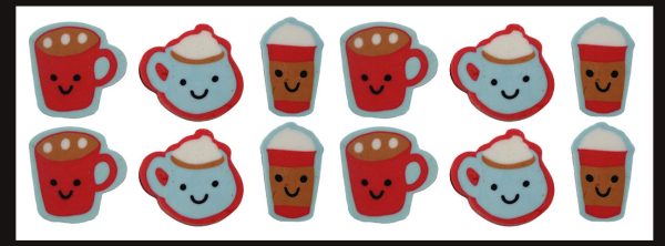 SALE - 12 Adorable Hot Chocolate   Latte Coffee Warm Drink Mini Erasers - Novelty and Functional Adorable Eraser Novelty Treasure Prize, School Classroom Supply, Math Counters - Sorting - Party Favor Fashion - Image 3